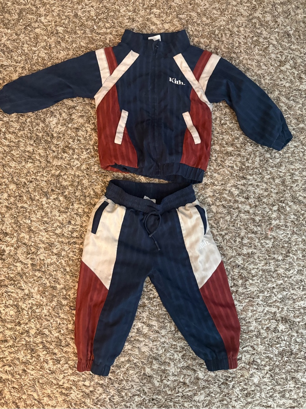 Kith Colorblock Navy, Maroon & Cream Track Set
